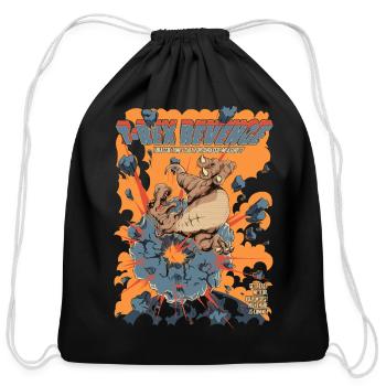 T-Rex Revenge - Cotton Drawstring Bag - black - Front