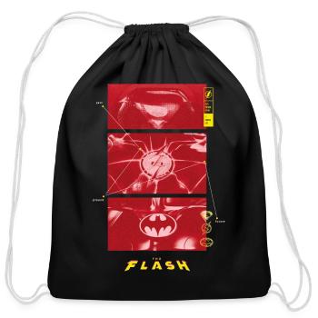 The Flash Super Suits Supergirl, Batman And Flash - Cotton Drawstring Bag - black - Front