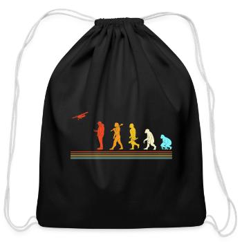 RC Plane Pilot Model Maker - Cotton Drawstring Bag - black - Front