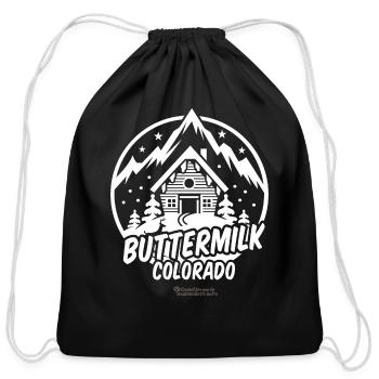 Buttermilk Mountain Colorado Ski Resort Design - Cotton Drawstring Bag - black - Front