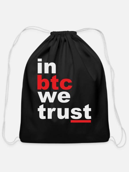 in btc - Cotton Drawstring Bag - black