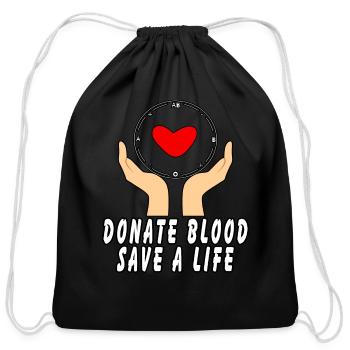 Be Cool Give Blood - Cotton Drawstring Bag - black - Front