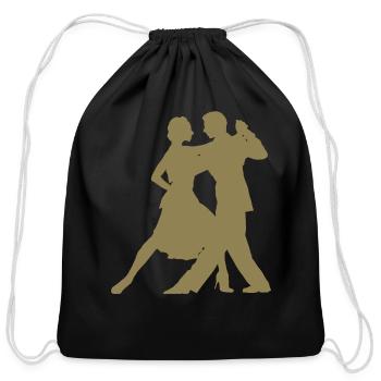 Minimalist Dance Silhouette Latin American - Cotton Drawstring Bag - black - Front