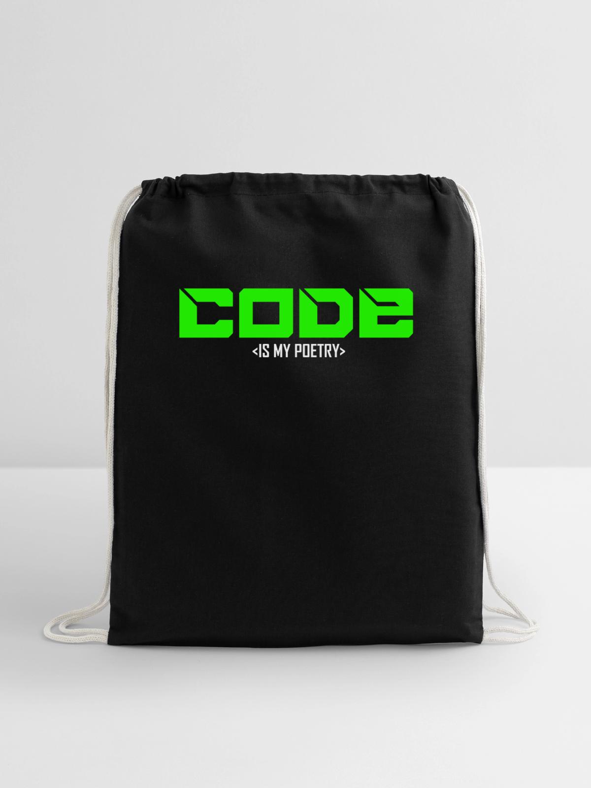 programmer - Cotton Drawstring Bag - black - Front