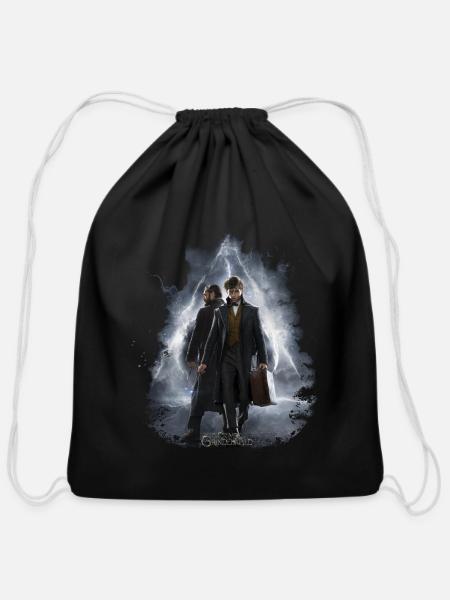 Fantastic Beasts Newt Scamander and Dumbledore - Cotton Drawstring Bag - black