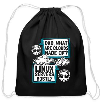Dad What Are Clouds Made Of Full Stack Software - Cotton Drawstring Bag - black - Front