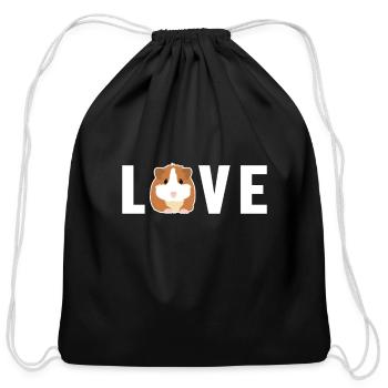 Love Long Hair American Crested Cavy Caviidae - Cotton Drawstring Bag - black - Front
