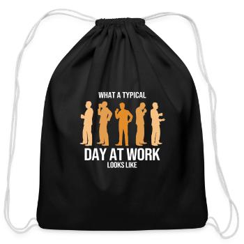 Typical Day At Work Queen Latte Art Barista Coffee - Cotton Drawstring Bag - black - Front