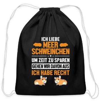 Meerschweinchen haben immer Recht Cavy Caviidae - Cotton Drawstring Bag - black - Front