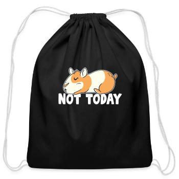 Not Today American Crested Cavy Caviidae Guinea - Cotton Drawstring Bag - black - Front