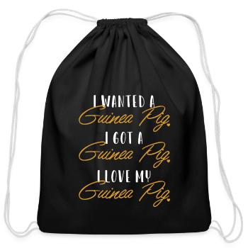 Guinea Pig Love American Crested Cavy Caviidae - Cotton Drawstring Bag - black - Front
