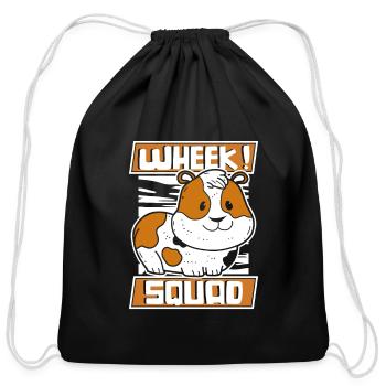 Wheek Squad American Crested Cavy Caviidae Guinea - Cotton Drawstring Bag - black - Front