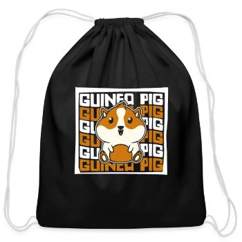 Cavy Caviidae Long Hair American Crested Guinea - Cotton Drawstring Bag - black - Front