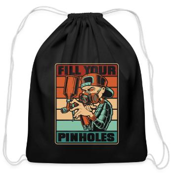 Retro Fill Your Pinholes Car Spray Automotive Car - Cotton Drawstring Bag - black - Front