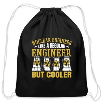 Like A Regular Engineer But Cooler Energy Nuclear - Cotton Drawstring Bag - black - Front