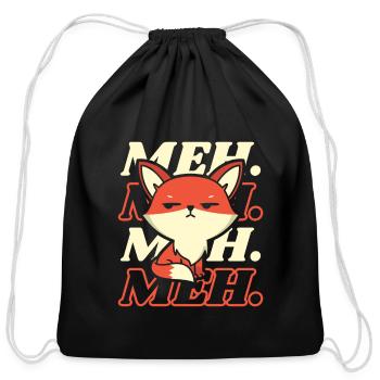 Meh Caninae Red Fox Canidae Fox Lover Fox - Cotton Drawstring Bag - black - Front