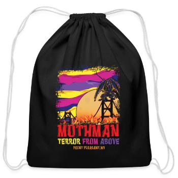 Virginia Mothman The Moth Man Cryptid Halloween - Cotton Drawstring Bag - black - Front