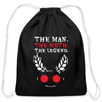 Mothman Moth Man Legend Cryptid Halloween - Cotton Drawstring Bag - black - Front