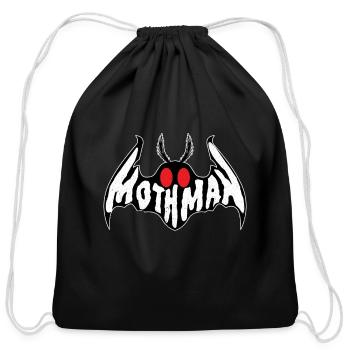 Mothman Monster Creepy Cryptid - Cotton Drawstring Bag - black - Front