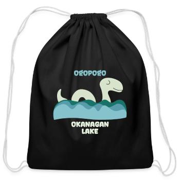 Ogopogo Okanagan Lake Monster Cryptid - Cotton Drawstring Bag - black - Front