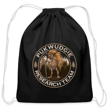 Pukwudgie Research Team Monster Believe Cryptid - Cotton Drawstring Bag - black - Front