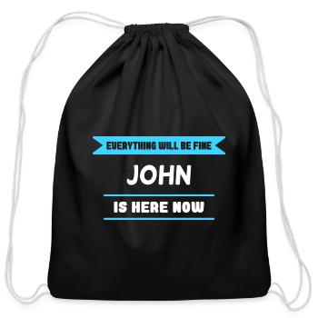 John Name Saying for proud Johns - Cotton Drawstring Bag - black - Front