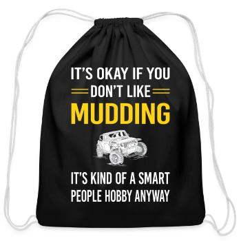 Smart People Mudding Mud Bogging - Cotton Drawstring Bag - black - Front
