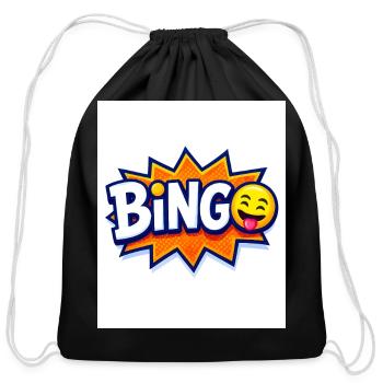 Bingo Burst design art - Cotton Drawstring Bag - black - Front