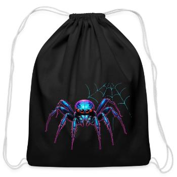 Spider - Cotton Drawstring Bag - black - Front