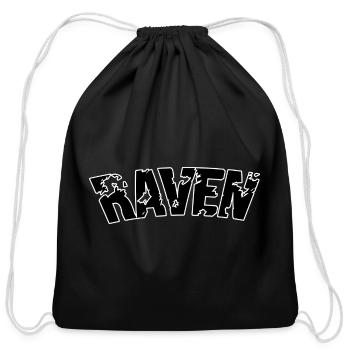 Raven - Cotton Drawstring Bag - black - Front