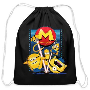 Minions Mega Minions With Super Powers - Cotton Drawstring Bag - black - Front
