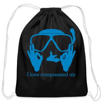 Diving Device Diving Divers - Cotton Drawstring Bag - black - Front