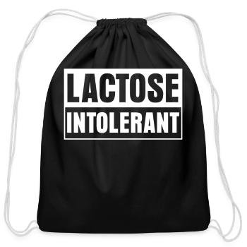 Lactose intolerance Joke - Cotton Drawstring Bag - black - Front