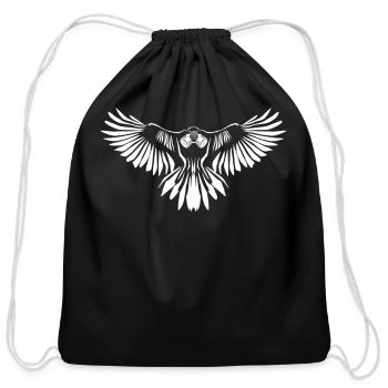 Raven Crow with Gas Mask Crows Raven - Cotton Drawstring Bag - black - Front