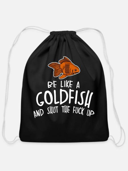 Goldfishes Goldfish Aquarium Gold Fish - Cotton Drawstring Bag - black