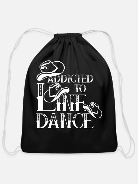 Line Dance Country Music Line Dancing - Cotton Drawstring Bag - black