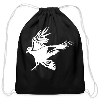 Flying Crow Raven Tree Ravens Crows - Cotton Drawstring Bag - black - Front