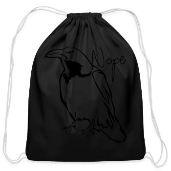 Grumpy Crow Raven Tree Ravens Crows - Cotton Drawstring Bag - black - Front