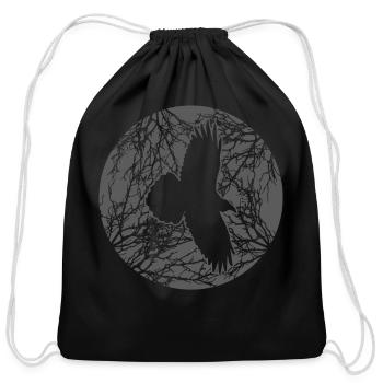 Raven Tree Ravens Crow Moon Crows - Cotton Drawstring Bag - black - Front