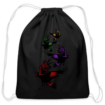 Crows Raven Tree Ravens Flying Crow - Cotton Drawstring Bag - black - Front