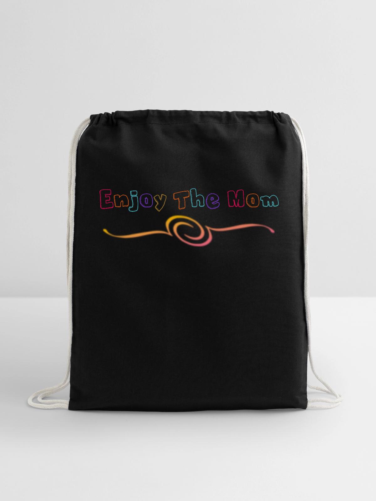 Comfy & Stylish Mom - Cotton Drawstring Bag - black - Front