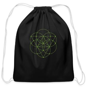 Sacred Geometry - Seed Of Life With - Cotton Drawstring Bag - black - Front