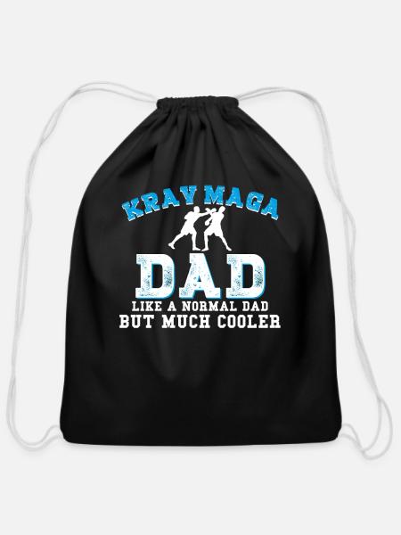 Krav Maga Dad Father Mr Boy - Cotton Drawstring Bag - black