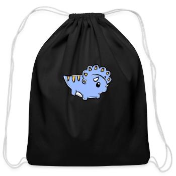 Dinosaur - Cotton Drawstring Bag - black - Front