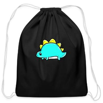 Dinosaur - Cotton Drawstring Bag - black - Front
