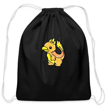 Dinosaur - Cotton Drawstring Bag - black - Front