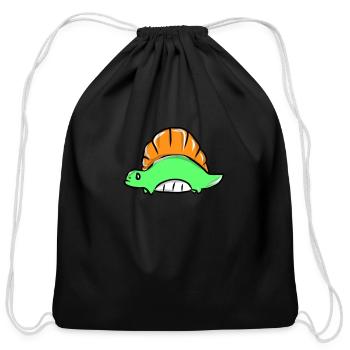 Dinosaur - Cotton Drawstring Bag - black - Front
