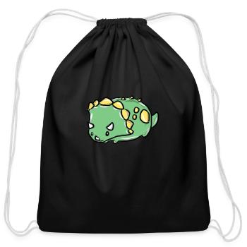 Dinosaur - Cotton Drawstring Bag - black - Front
