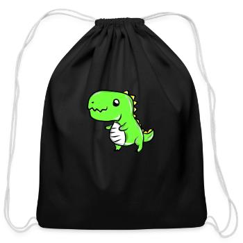 Dinosaur - Cotton Drawstring Bag - black - Front