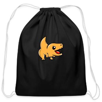 Dinosaur - Cotton Drawstring Bag - black - Front